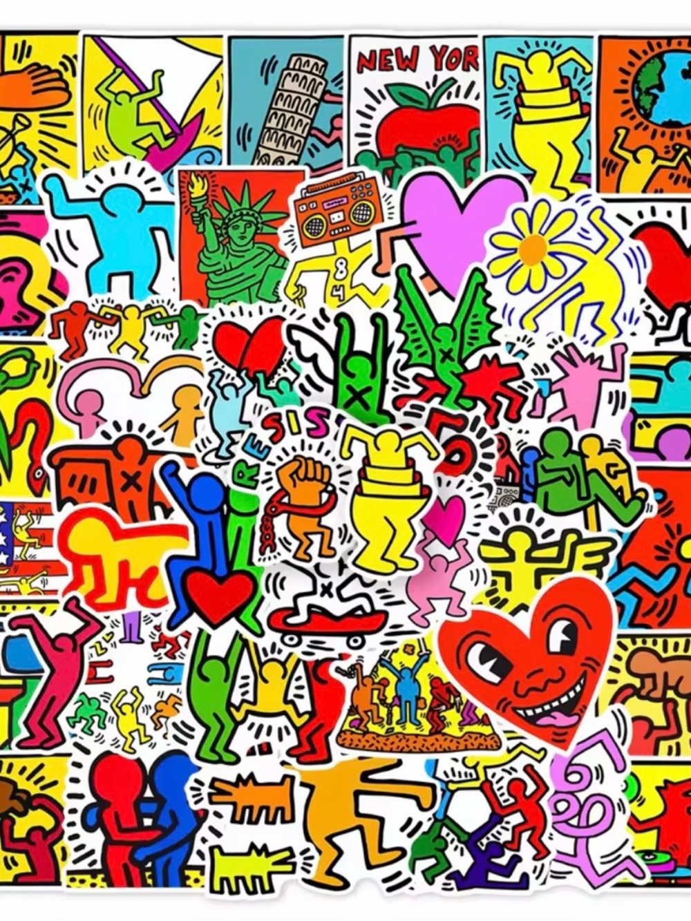 50 Vibrant Keith Pop Art Stickers